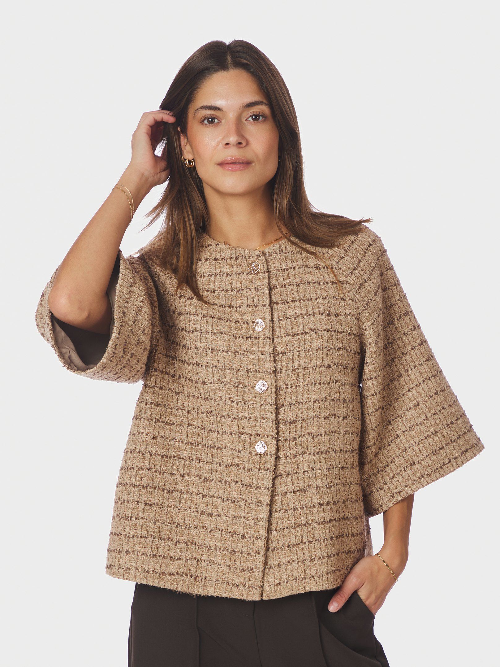 Rosella Boucle Minijacka - Taupe
