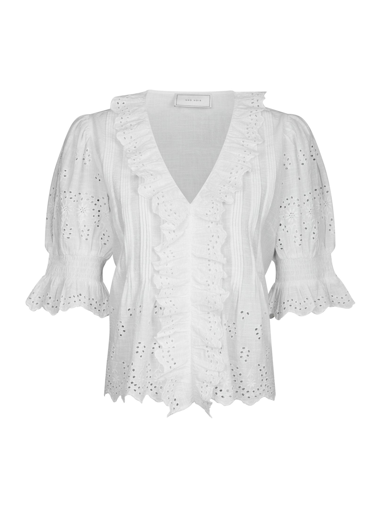 Talise Emb Blouse - White