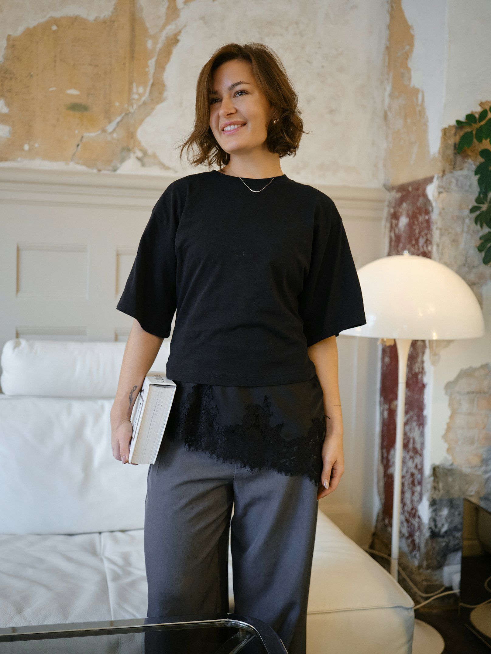 Viole Spets Topp - Svart