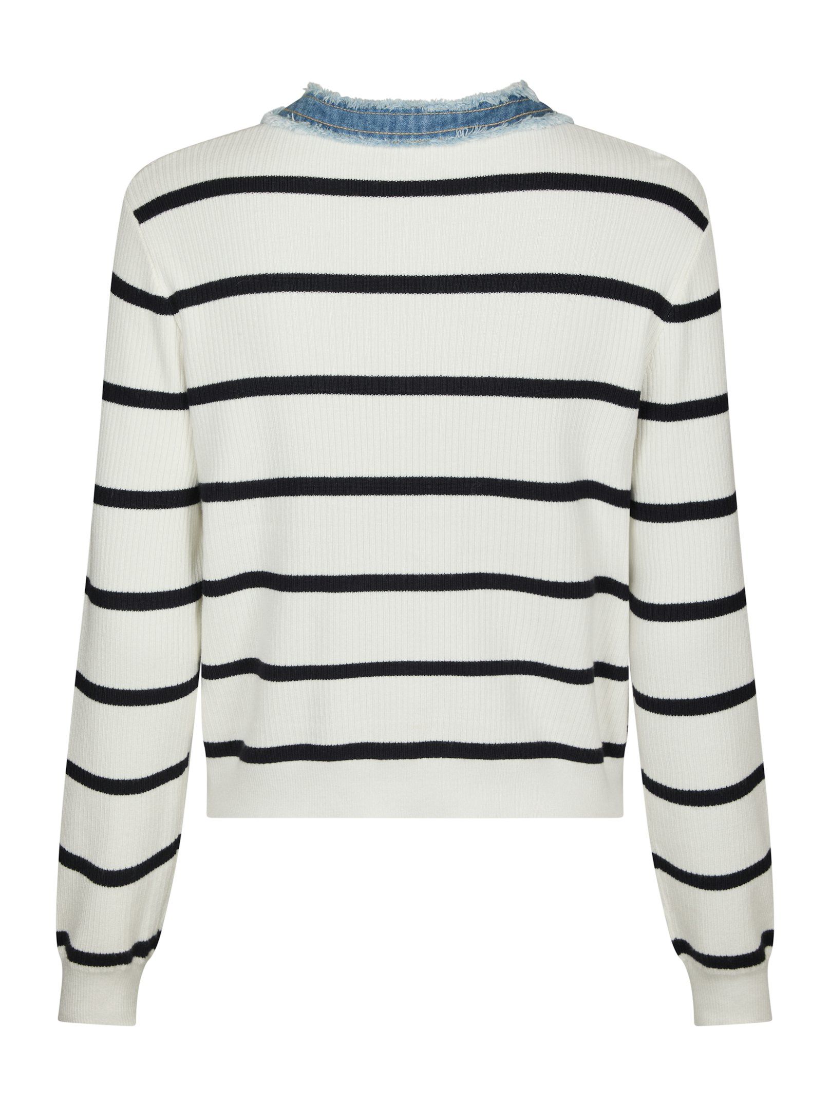 Zelma Stripe Denim Cardigan - Off White