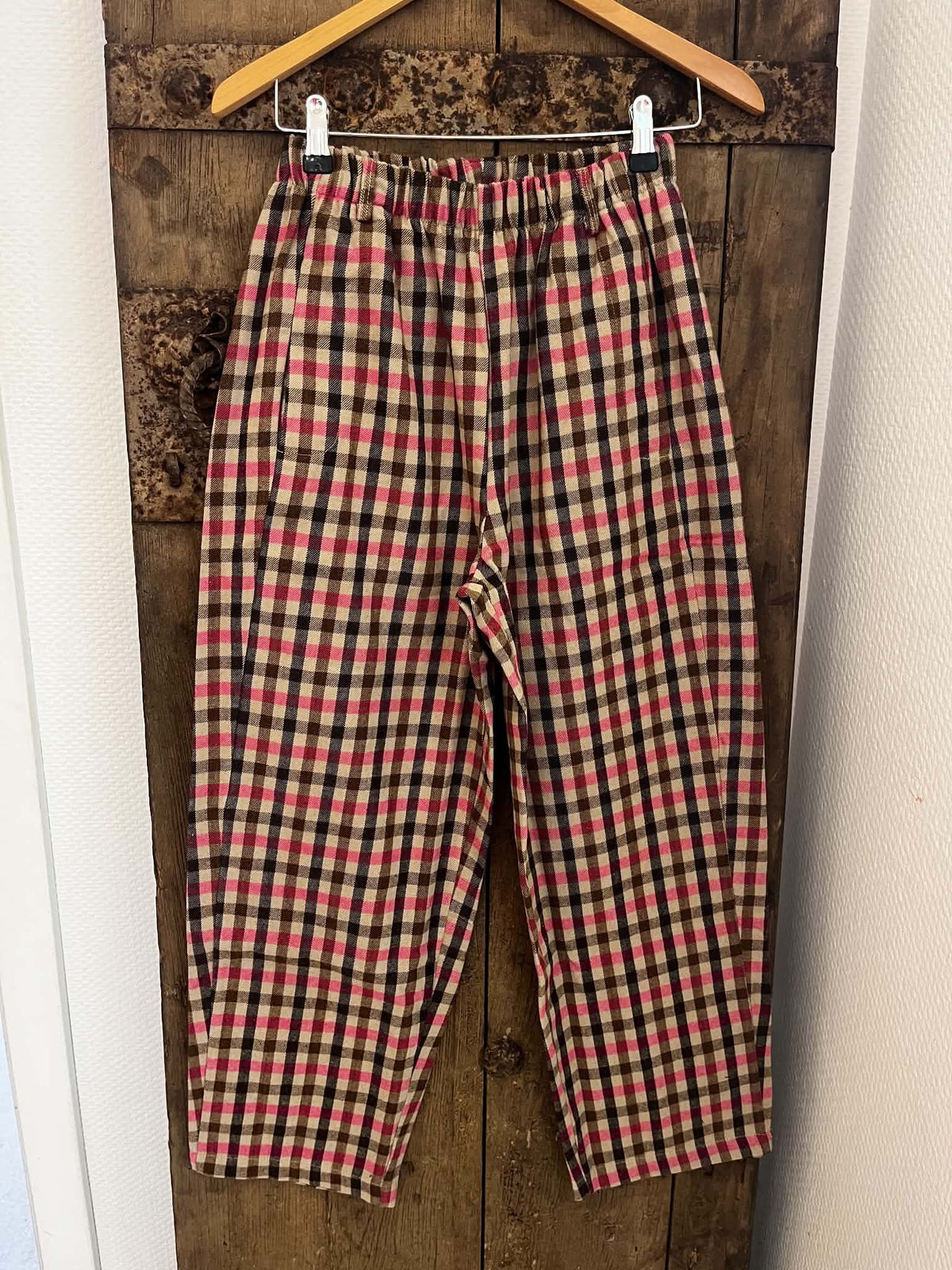 Lotta Check Pants - Fuchsia/Brown/Beige