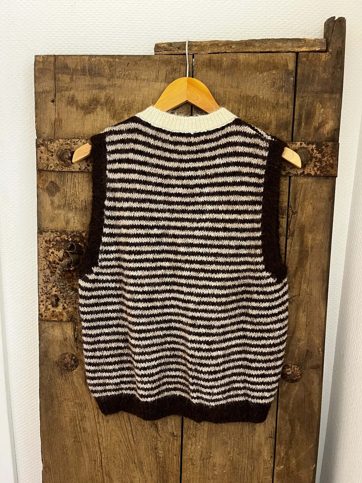 Striped Vest - Brown/Beige/Off White