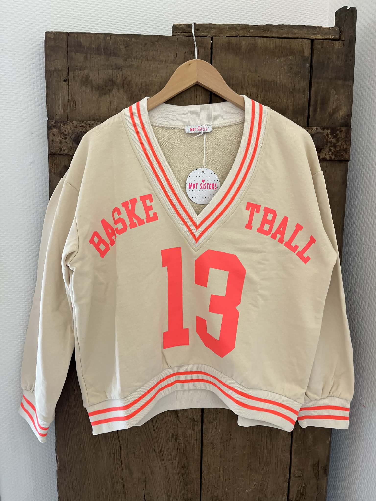 Basket Sweatshirt - Beige/Coral