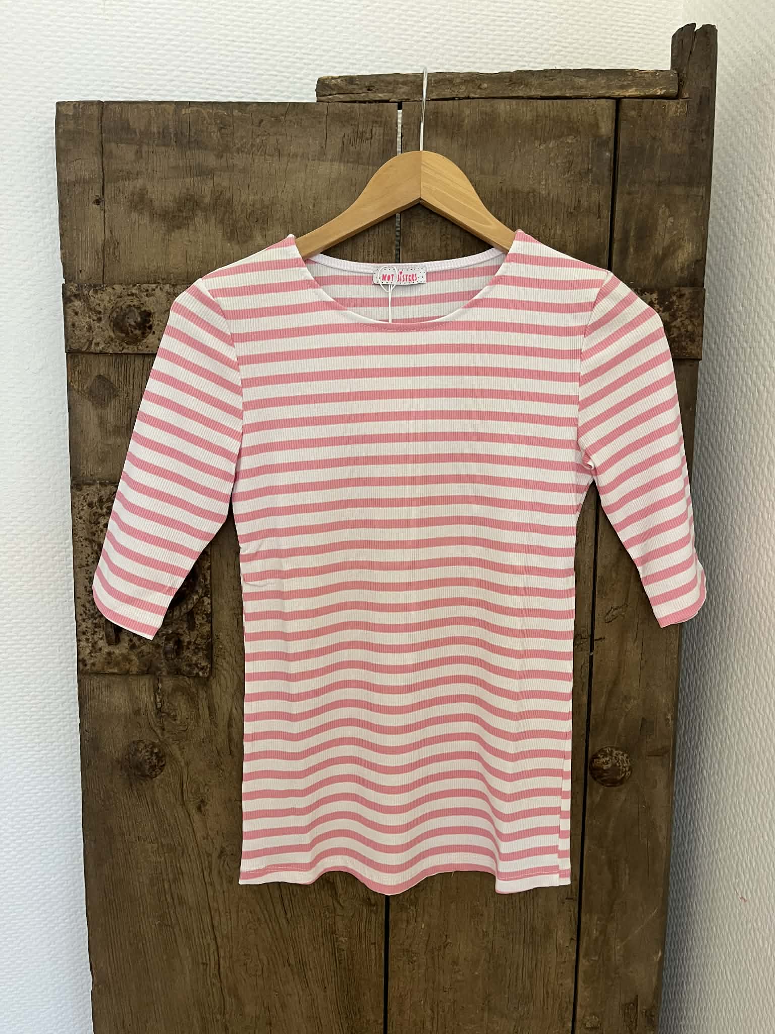 Everyday Stripes SS Blouse - White/Bubblegum