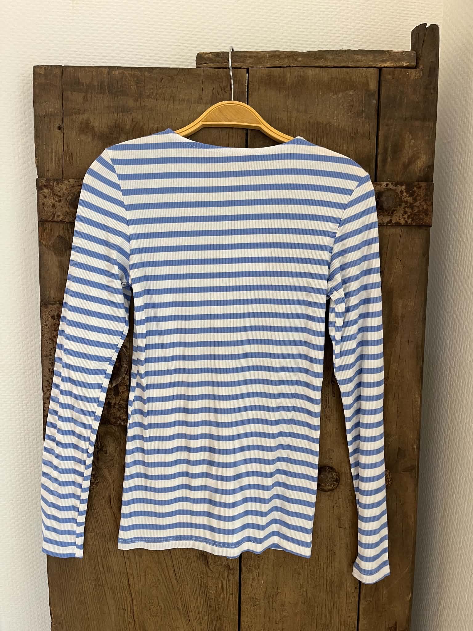 Everyday Stripes LS Blouse - Light Blue/White