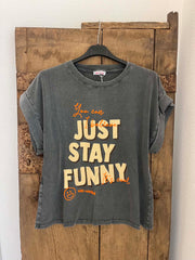 Funny Tee - Grey/Orange