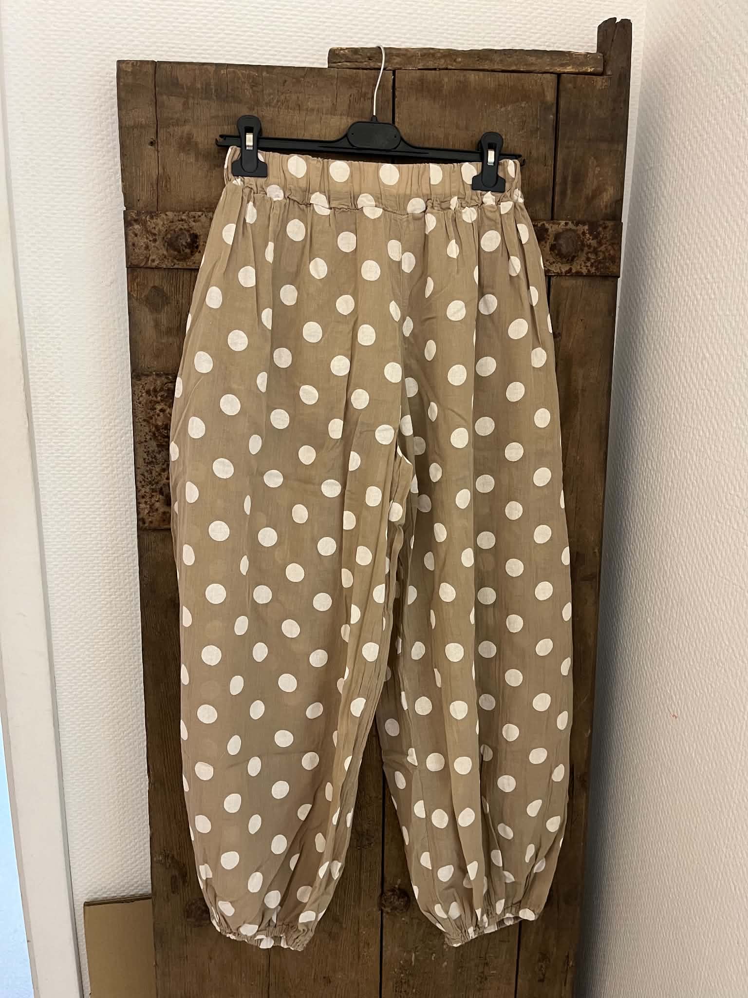 Polka Dot Pants - Beige/White