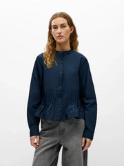 ADONA L/S REG. PLEAT SHIRT - Sky Captain