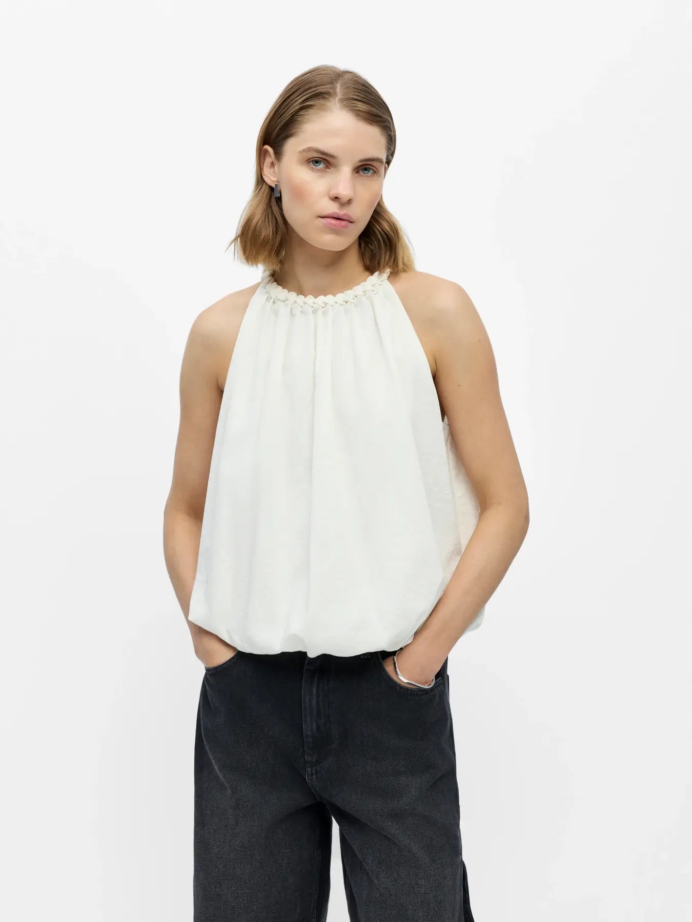JOLLY S/L TOP - White