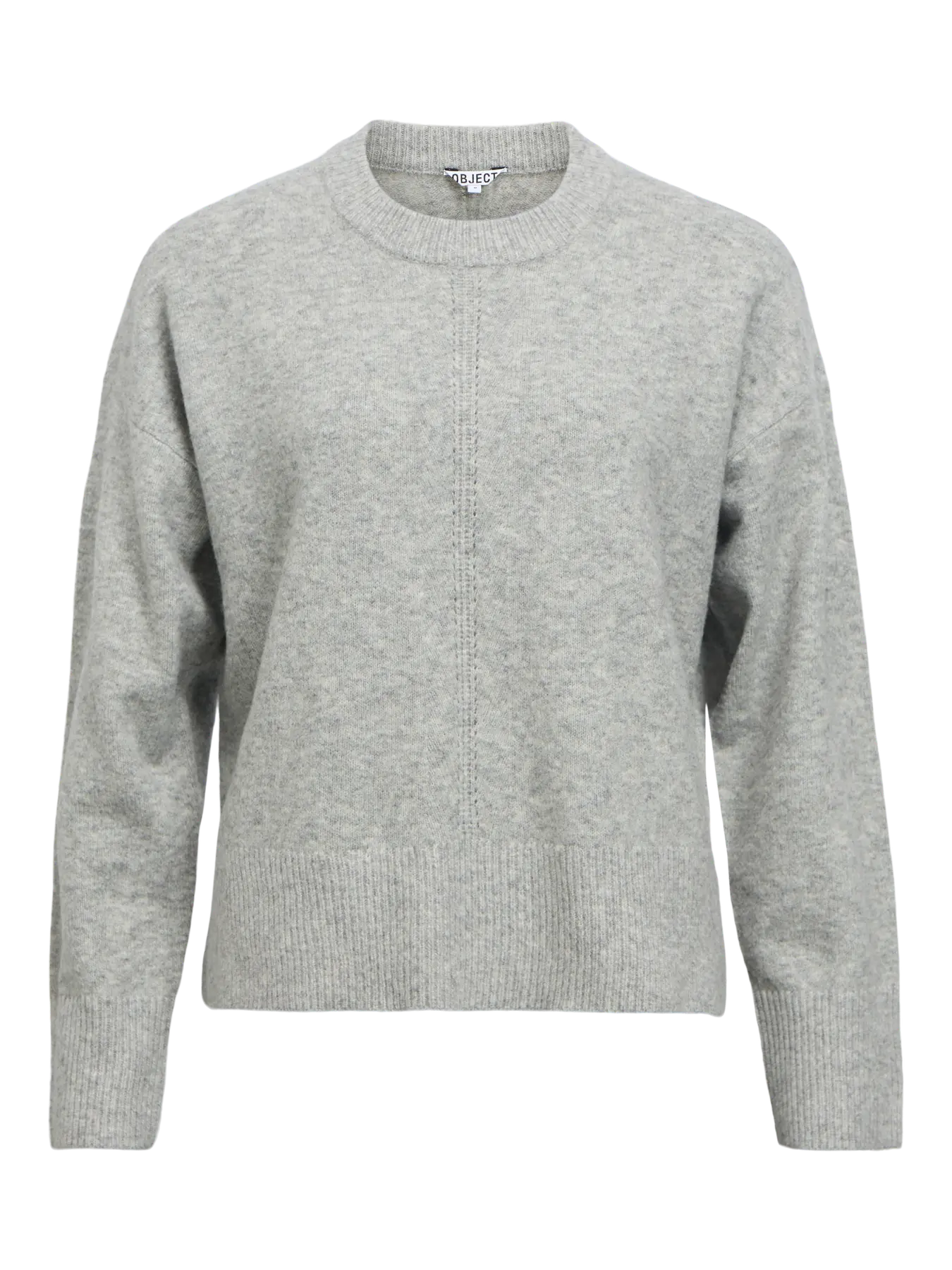JUNO L/S LO O-NECK KNIT - Medium Grey Melange