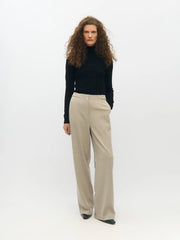 KAMMY MW WIDE PANTS - Silver Gray Melange