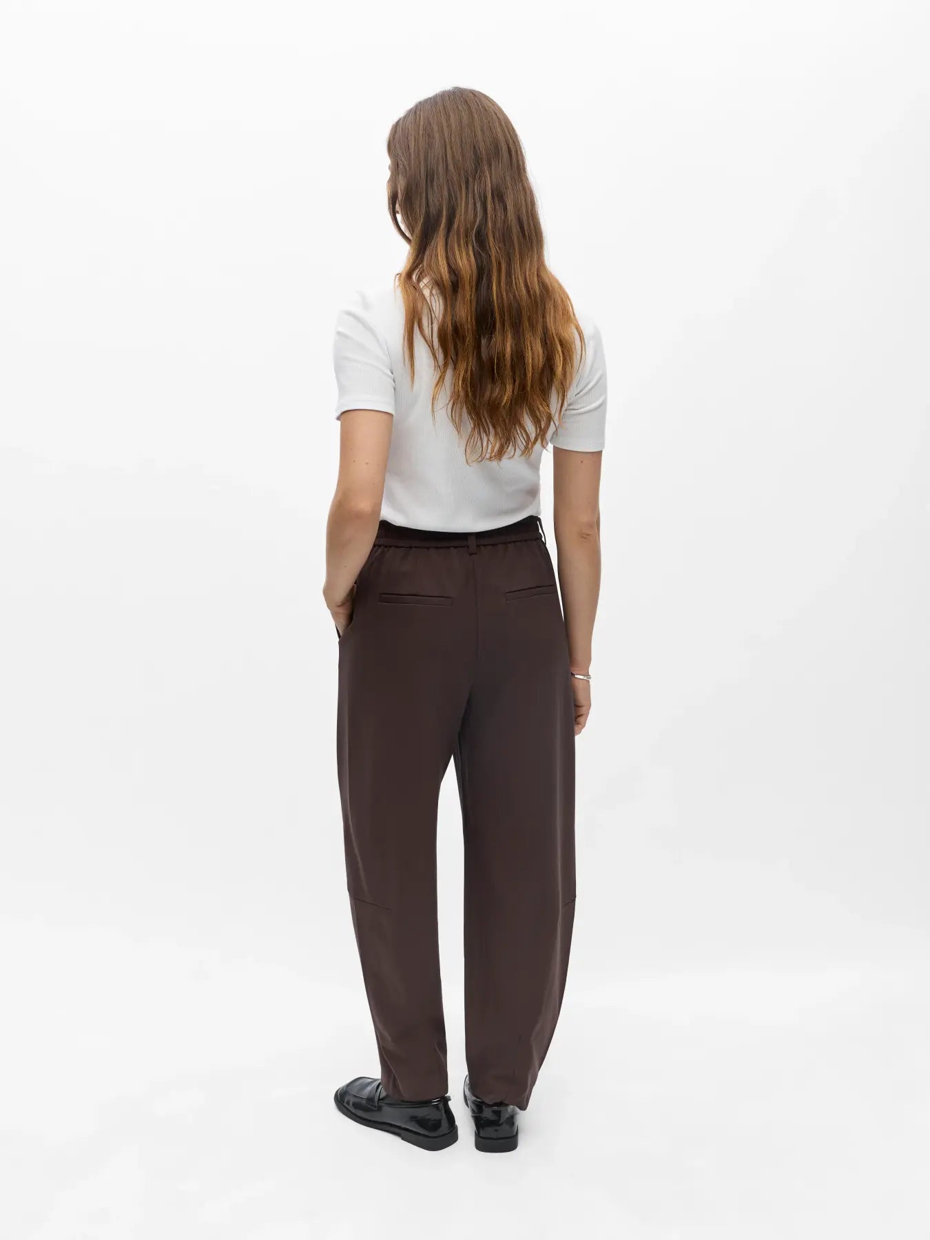 LISA HW ANKLE BARREL PANT - Seal Brown