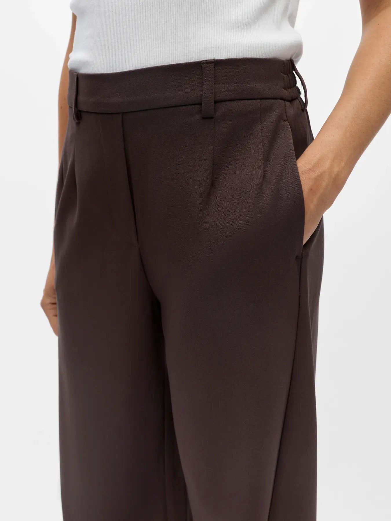 LISA HW ANKLE BARREL PANT - Seal Brown