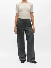 Lisa WIDE pant - Medium Grey Melange/Blurred white