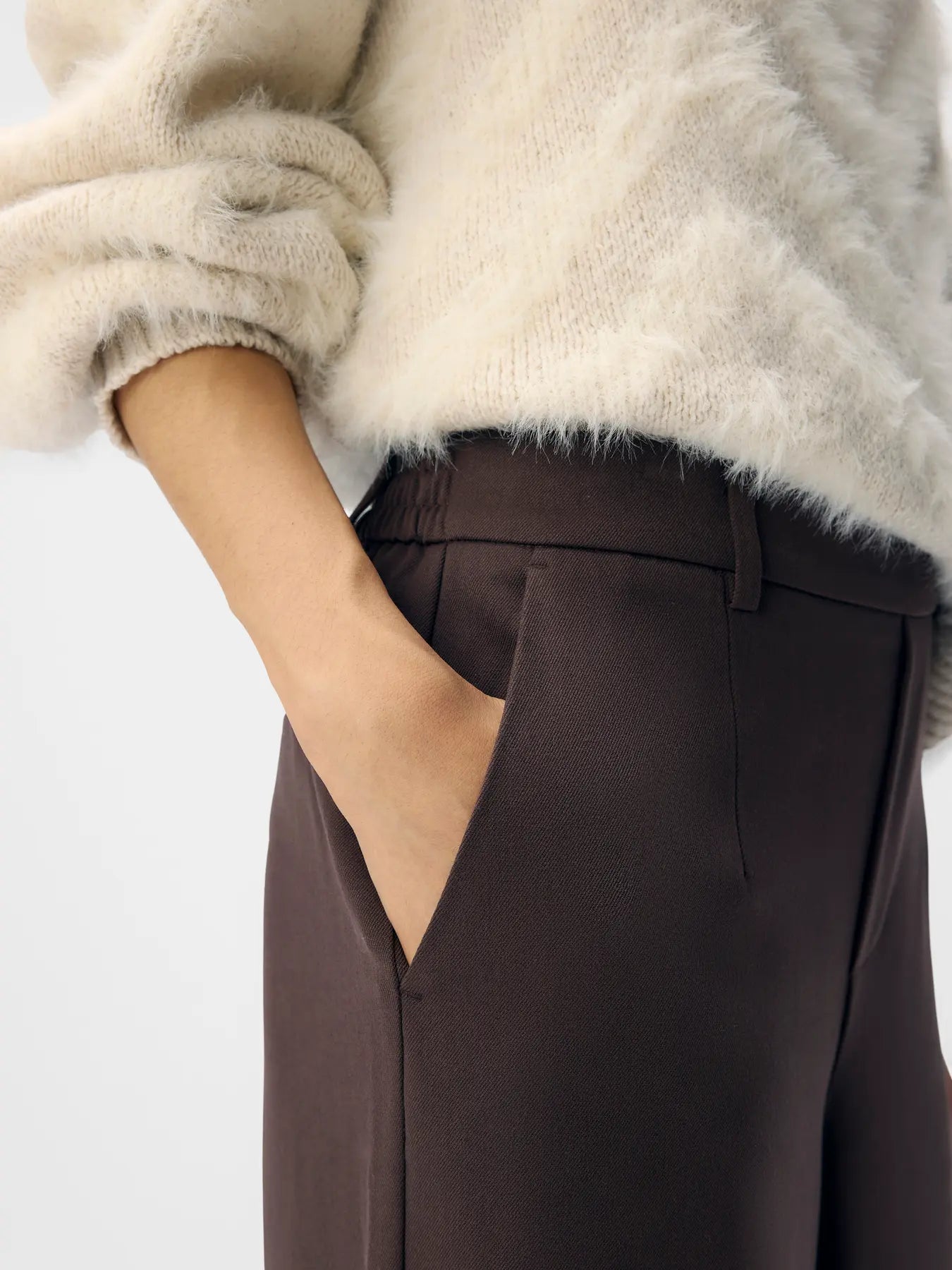 LISA WIDE PANT NOOS - Seal Brown