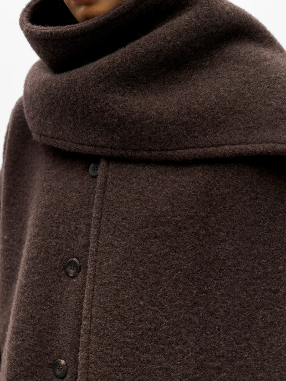 MAISE L/S LO SCARF JACKET - Seal Brown Melange