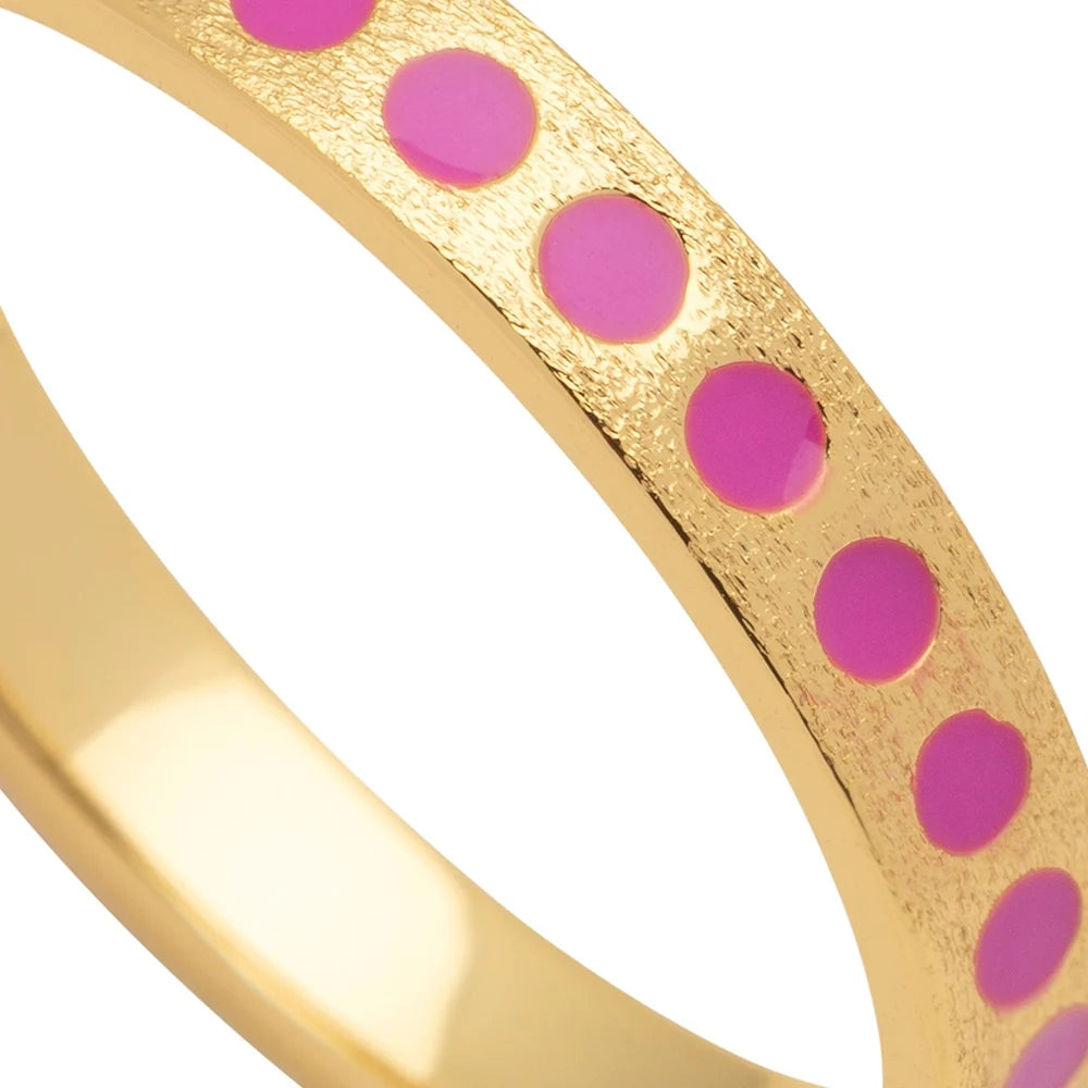 Pattern Ring forgyldt - Electric Fuchsia Pink