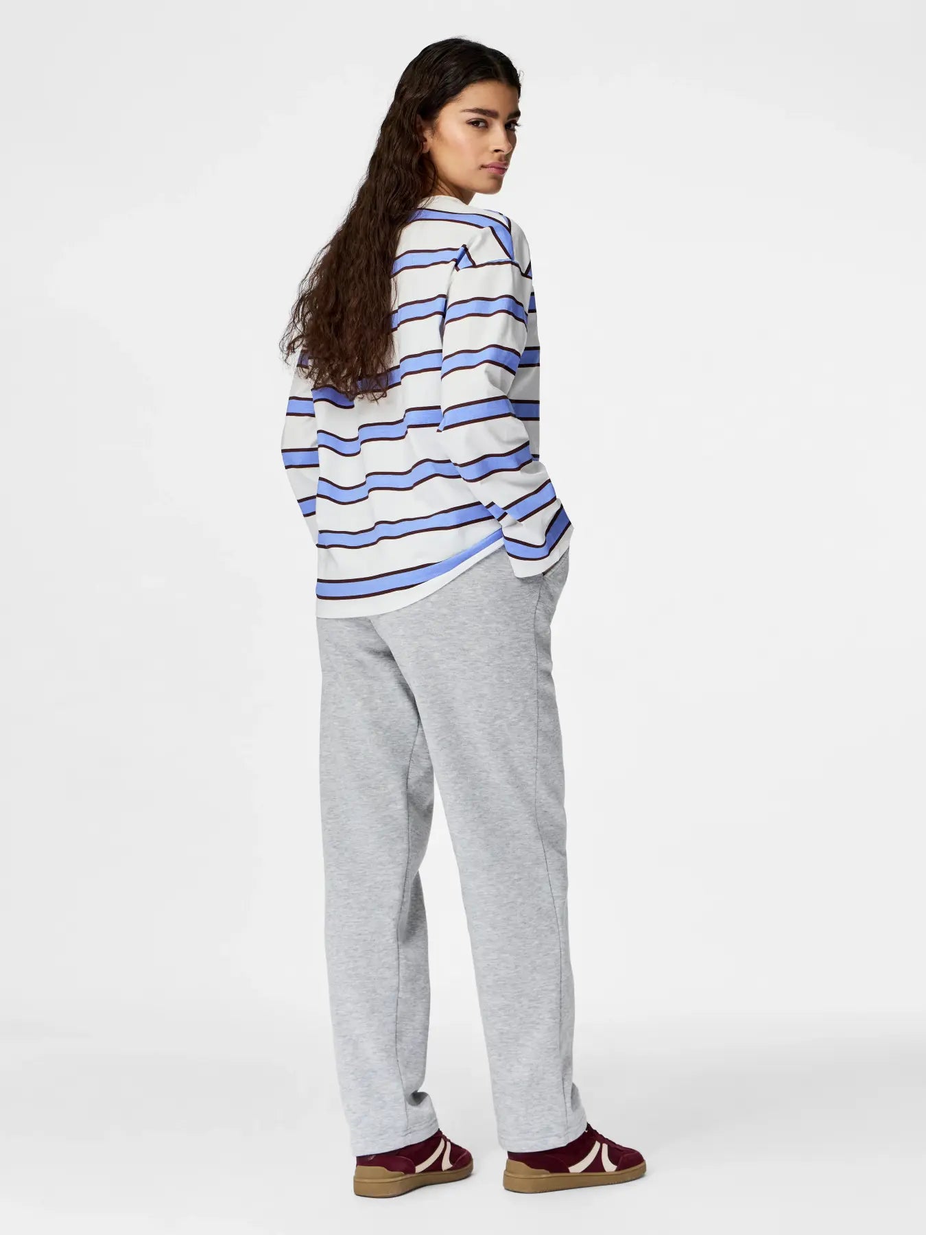 CHILLI HW STRAIGHT SWEAT PANTS - Light Grey Melange