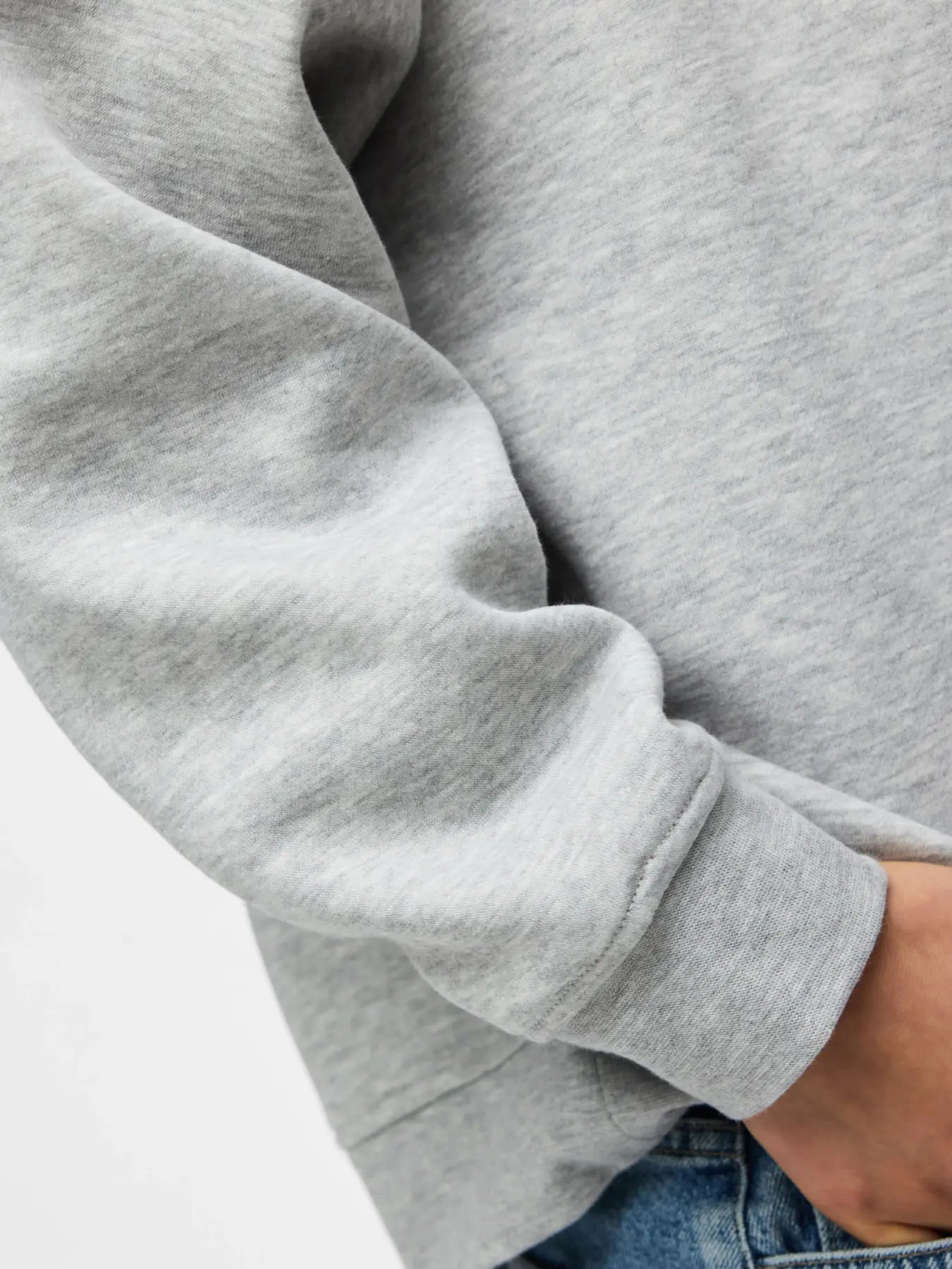 CHILLI LS LOOSE FIT SWEAT TOP - Light Grey Melange
