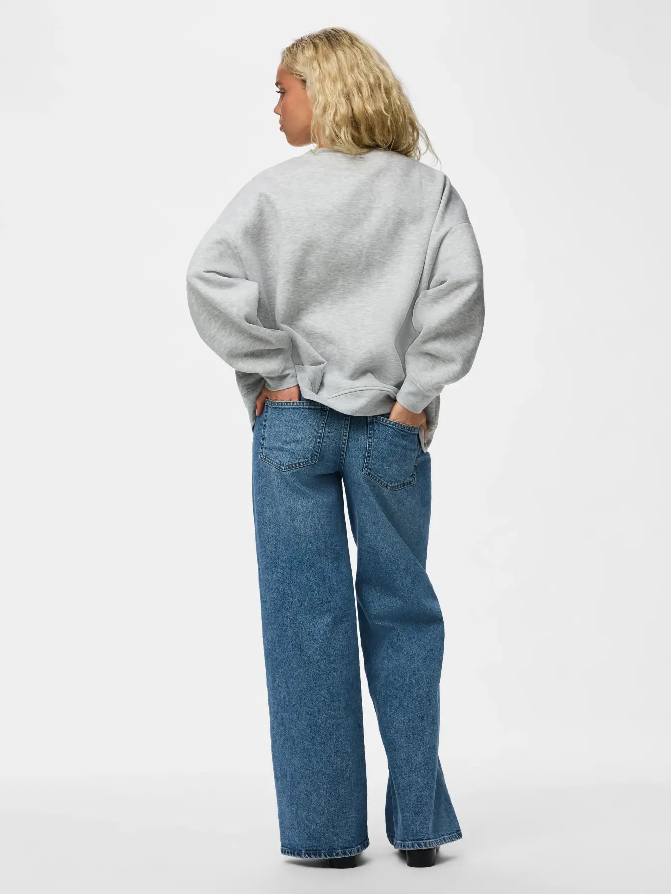 CHILLI LS LOOSE FIT SWEAT TOP - Light Grey Melange