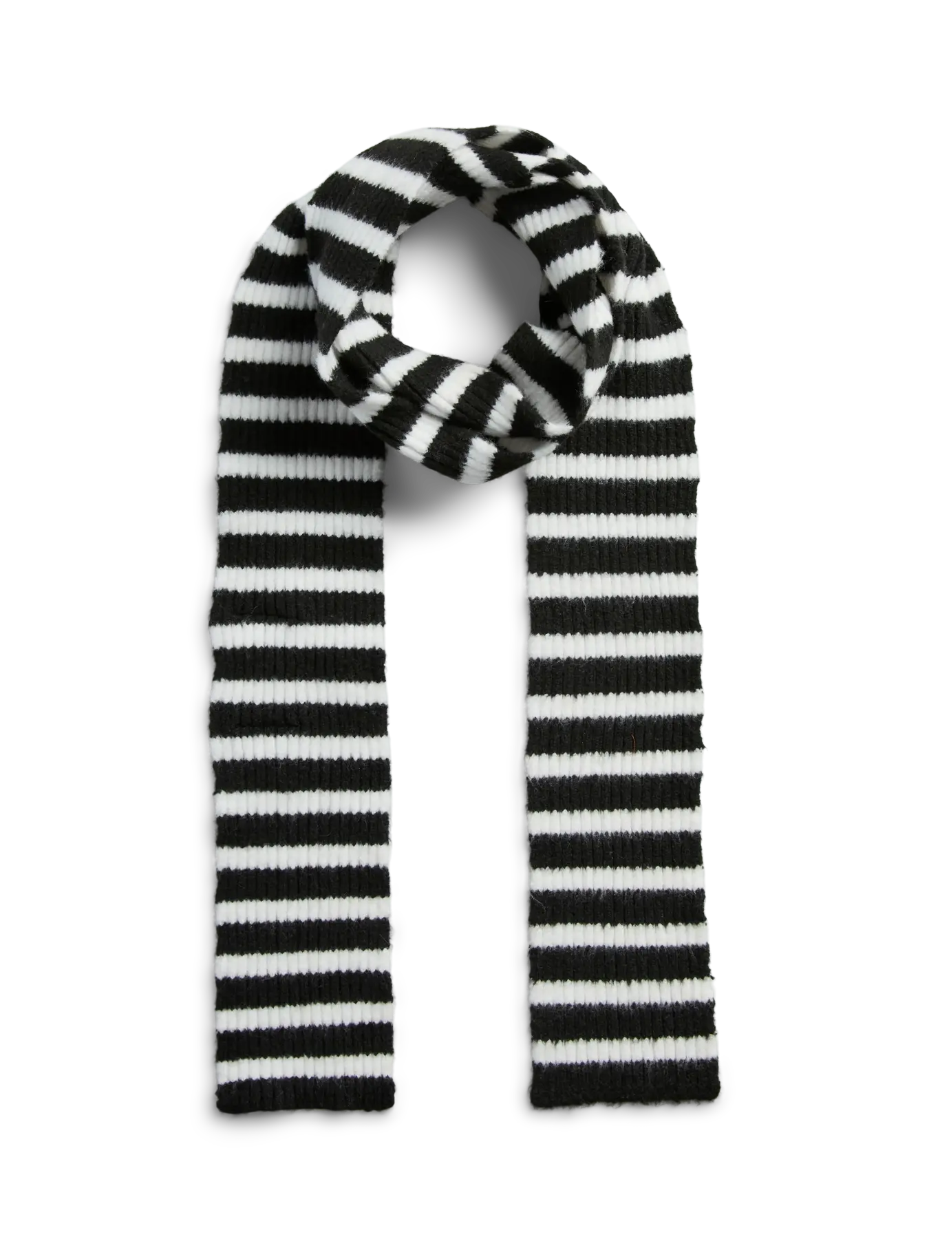 JAYA LONG NARROW SCARF - Black/Bright white