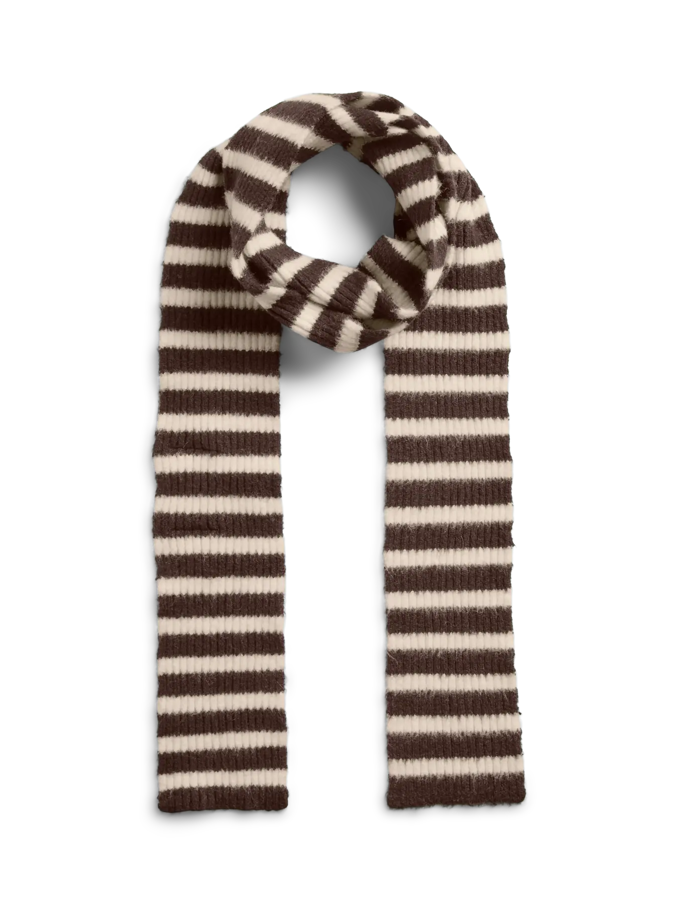 JAYA LONG NARROW SCARF - Hot Fudge/Whitecap Gray