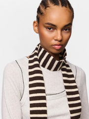 JAYA LONG NARROW SCARF - Hot Fudge/Whitecap Gray