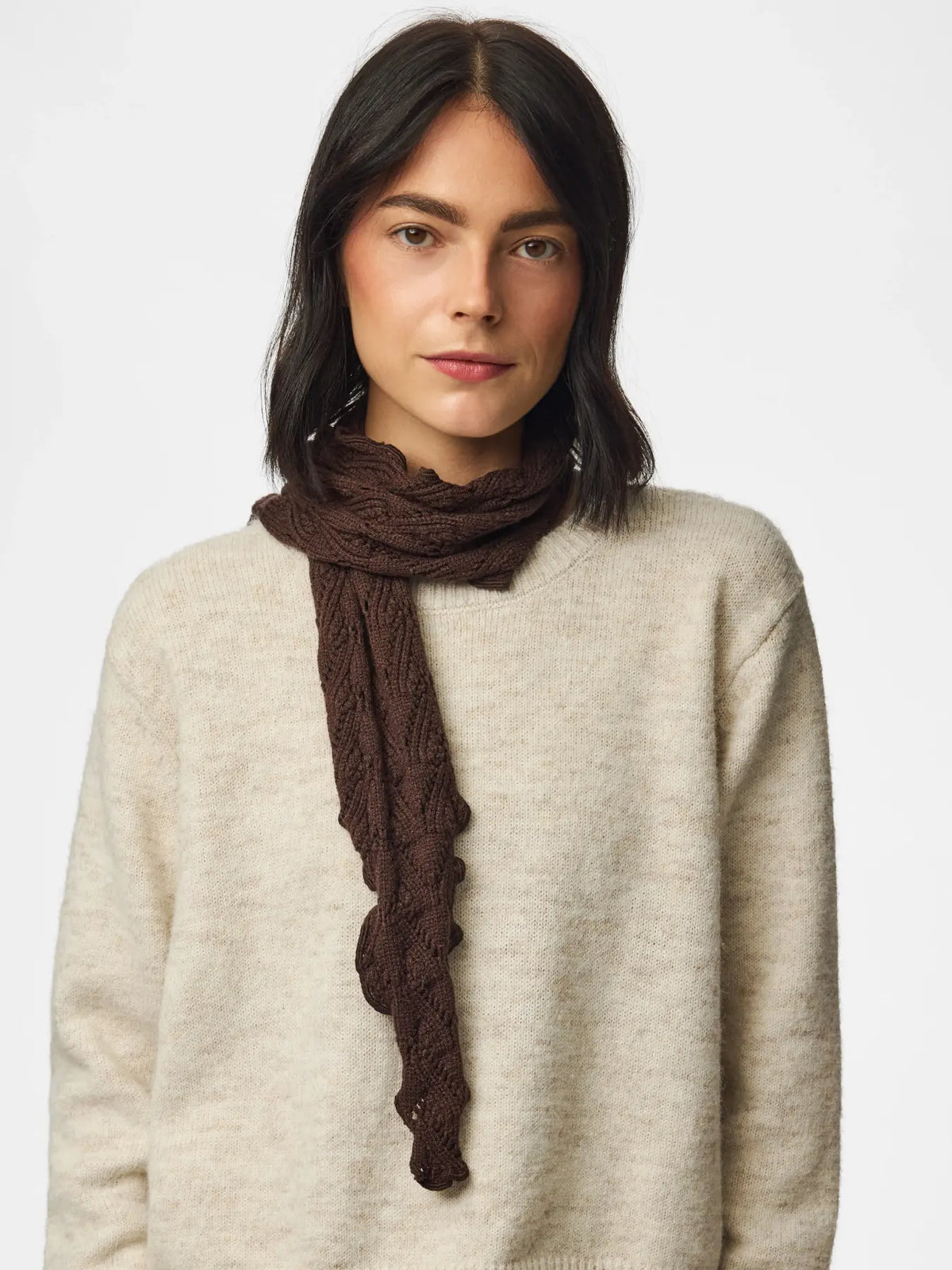 KOMMA POINTELLE MINI SCARF - Hot Fudge