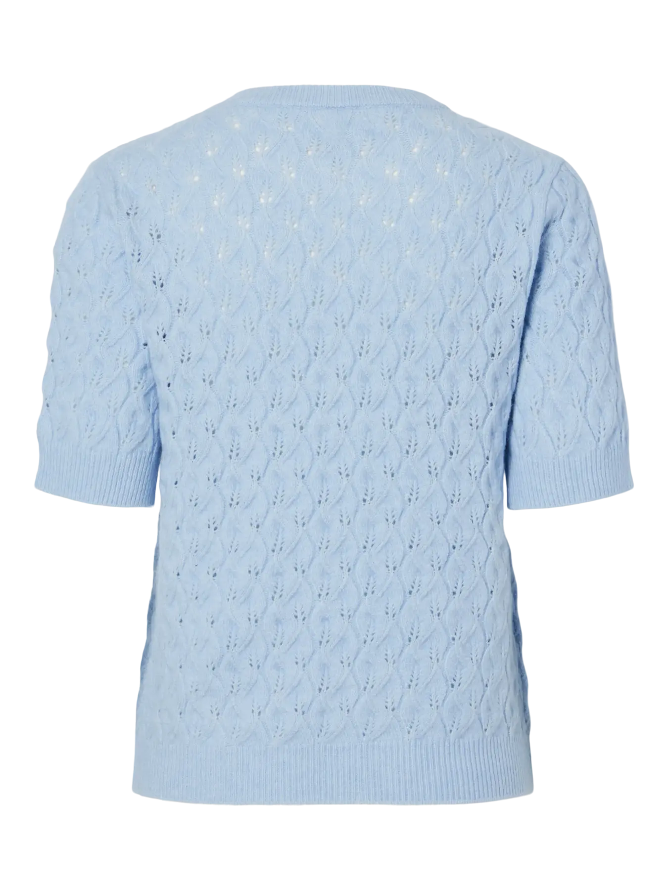 LELOU SS O-NECK KNIT - Cashmere Blue MELANGE