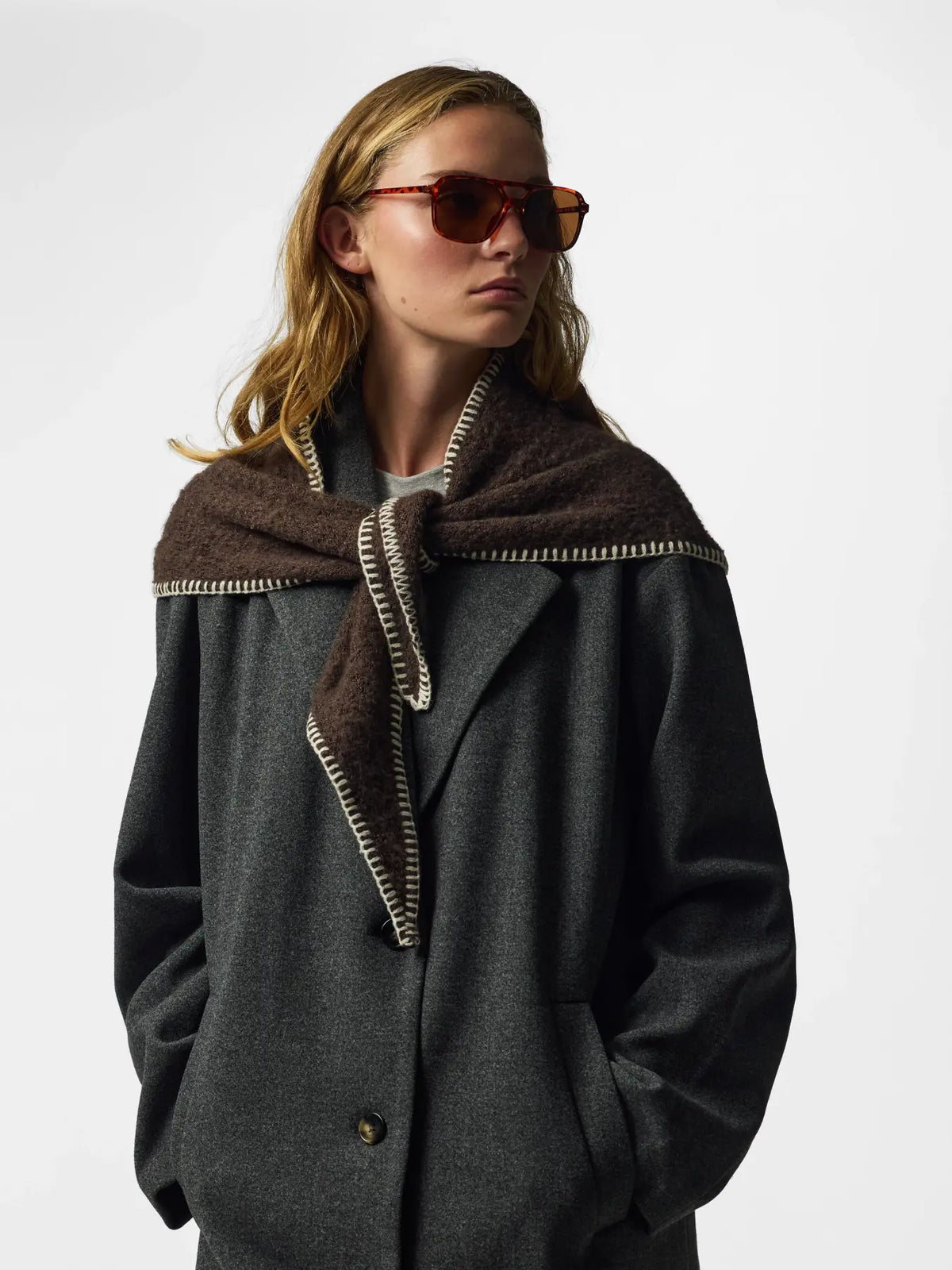PYRON MINI SCARF - Hot Fudge/CONTRAST