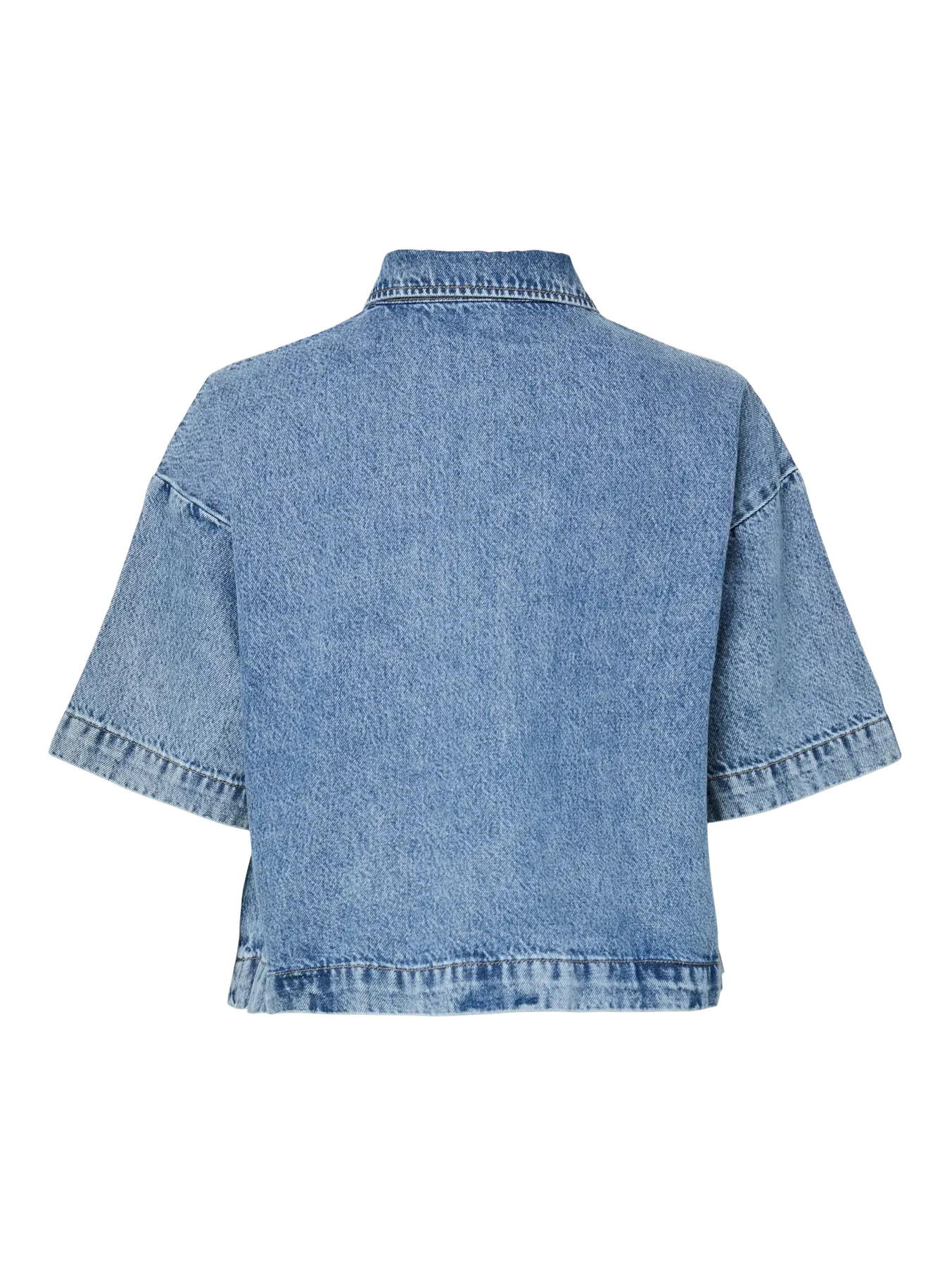 SKY SS A-SHAPE DENIM TOP - Medium Blue Denim