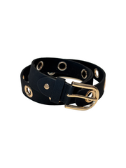 Emma skärp - svart med gulddetaljer