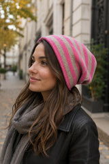 Lux Hat W. Stripes - Berry