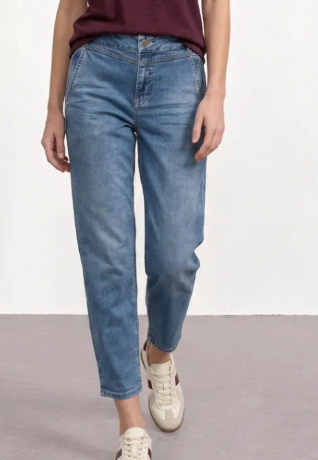 Karlie Barrel High Waist - Äkta ljusblå
