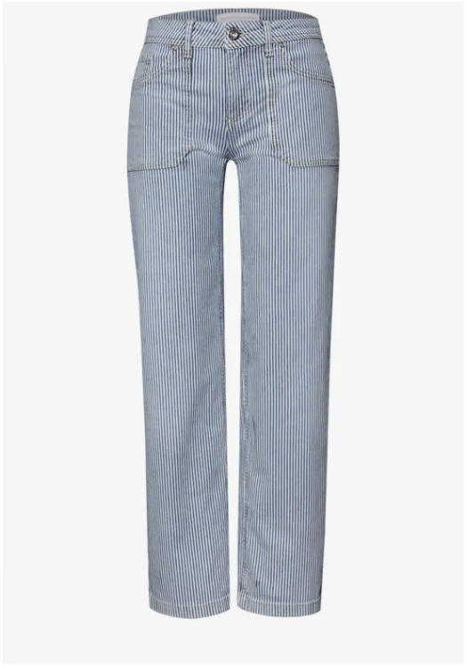 Amalia Straight Leg - Indigo Striped Wash
