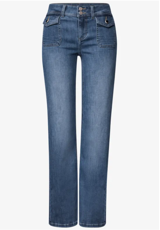Amalia Straight Leg - Mid Blue Washed