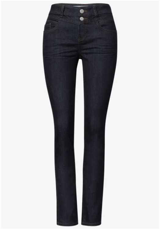 Jane Mid Waist Slim Jeans - Deep Rinse Washed