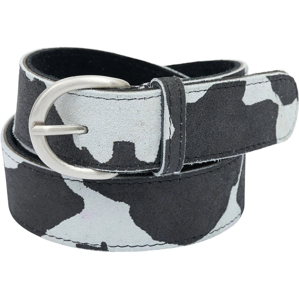 Cow Jeans Belt - Cow/Silver