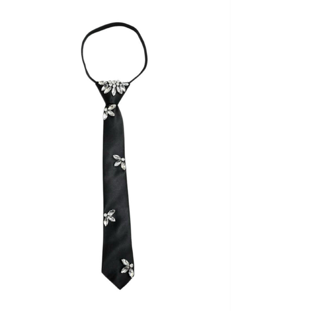 Tie With Flower - Black