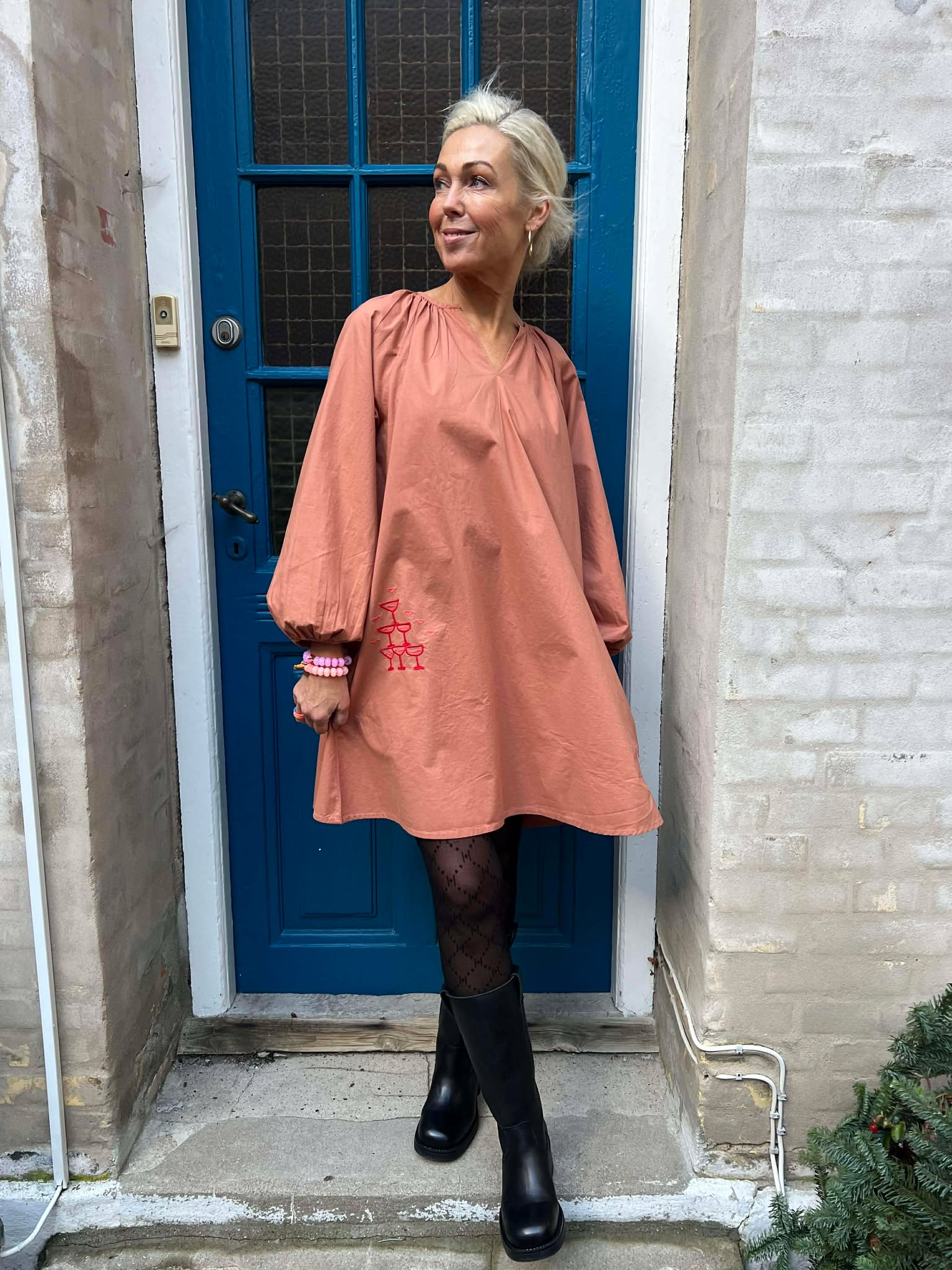 The Champagne Tunic Dress - Amber Brown