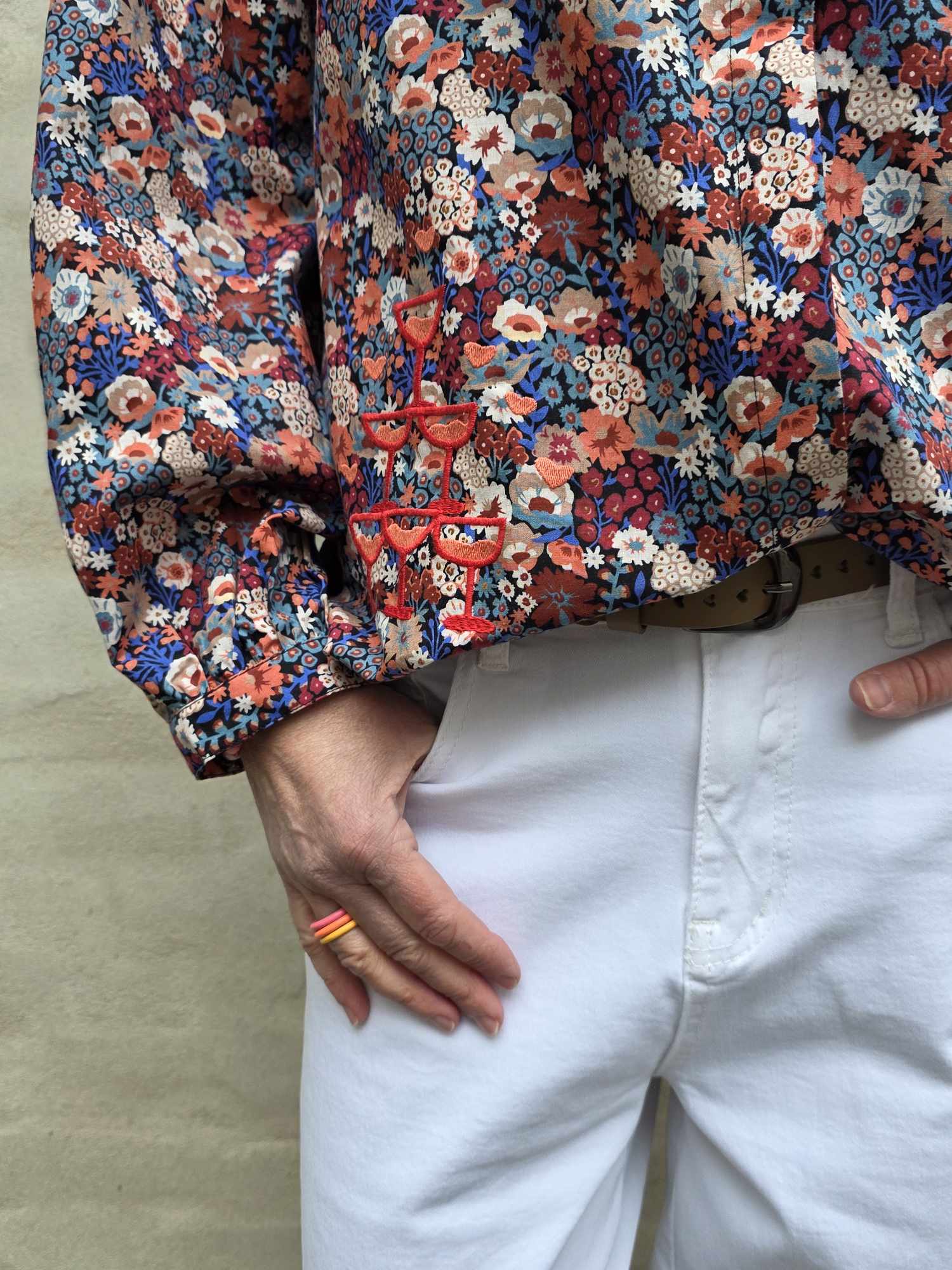 Champagne långklänning - marinblå