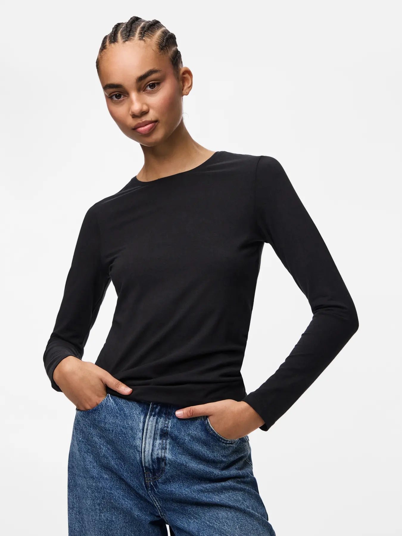 Pieces Sirene LS Tee - Svart