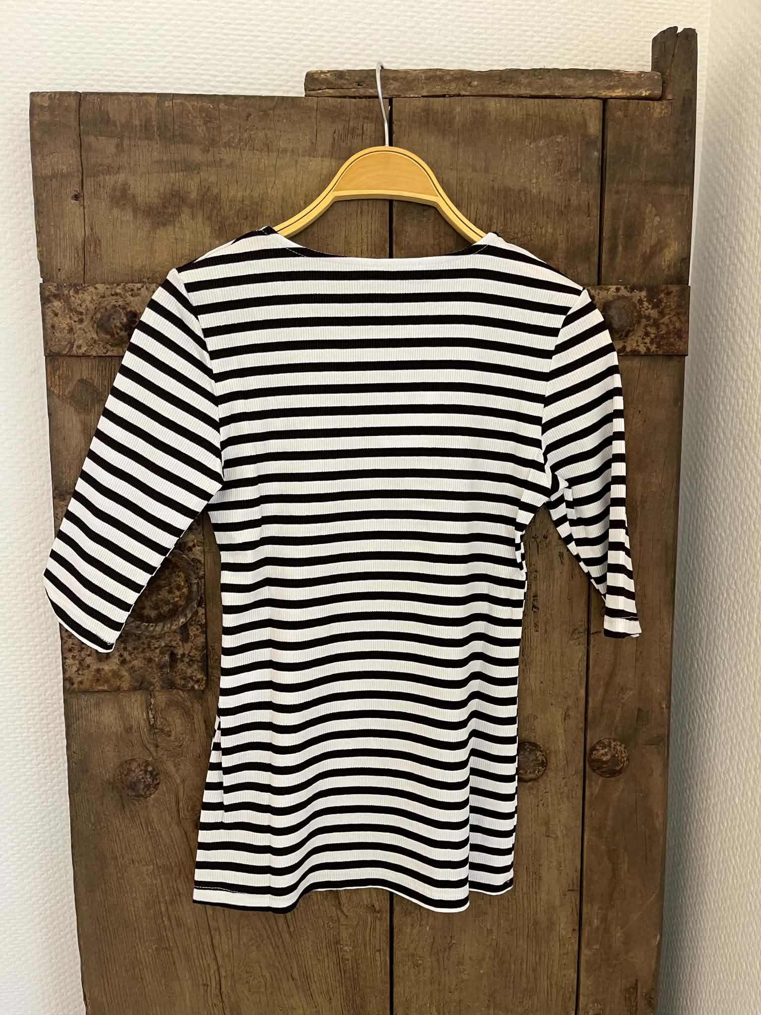 Everyday Stripes SS Blouse - White/Brown
