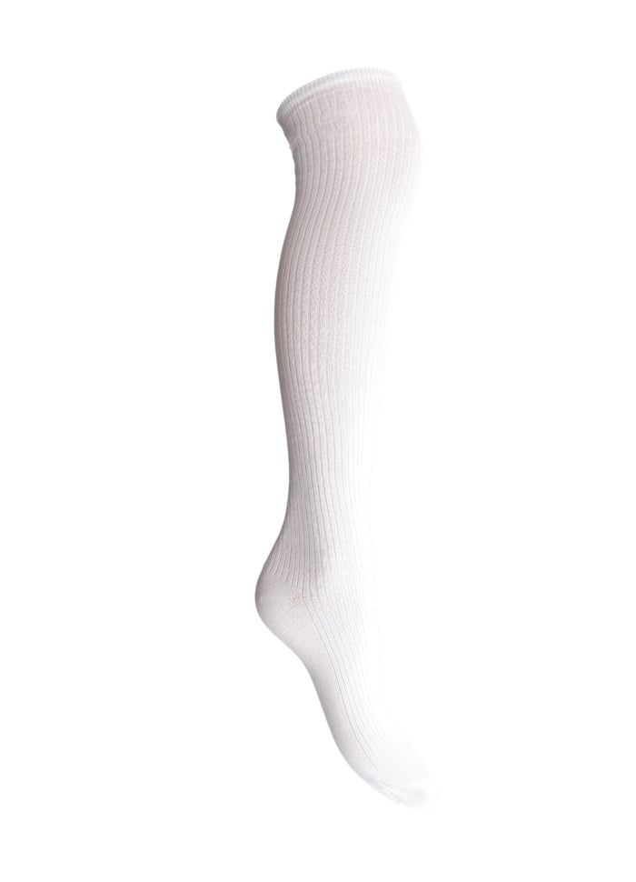 MALIKA kneehigh rib sock - White