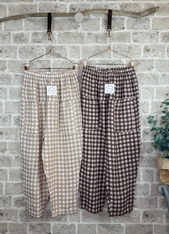 Eisa Linen Pants - Duna Check