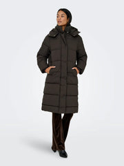 MAJA LONG PADDED JACKET - Chocolate Torte