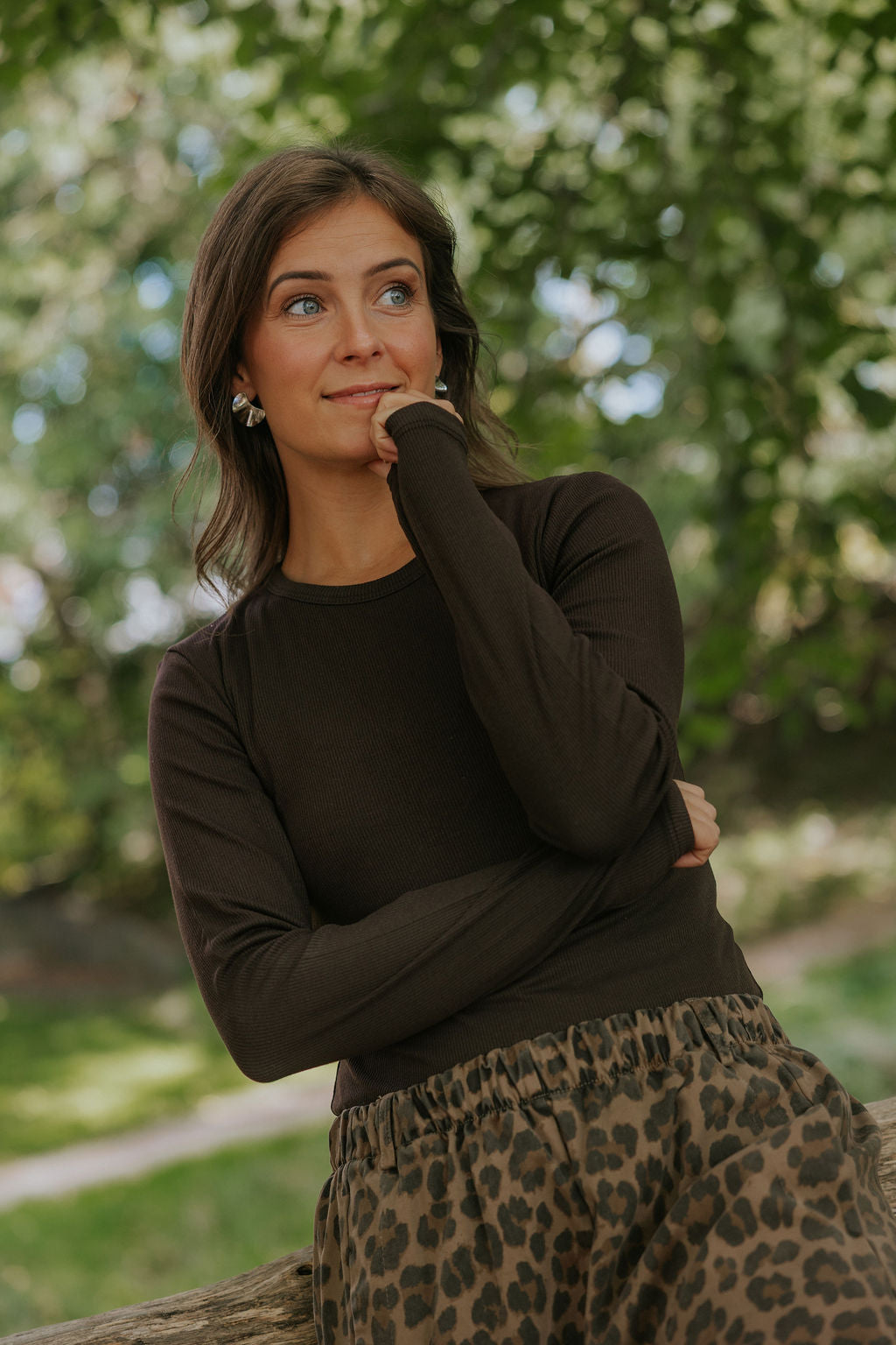 Everyday Basic LS Blouse - Mörkbrun