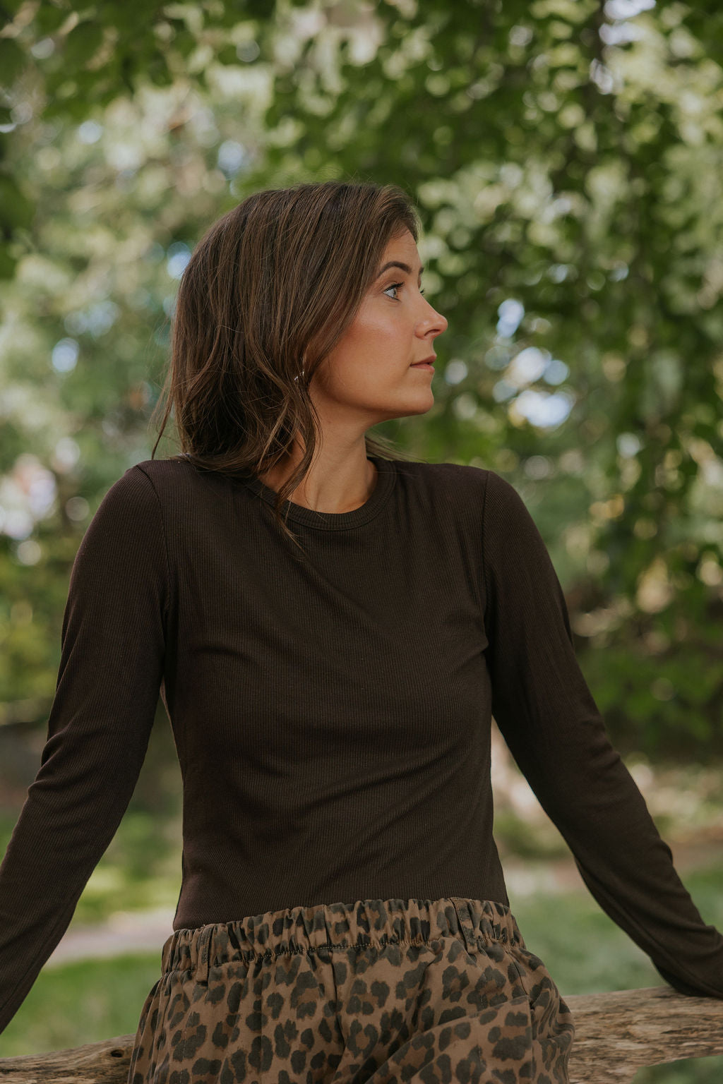 Everyday Basic LS Blouse - Mörkbrun