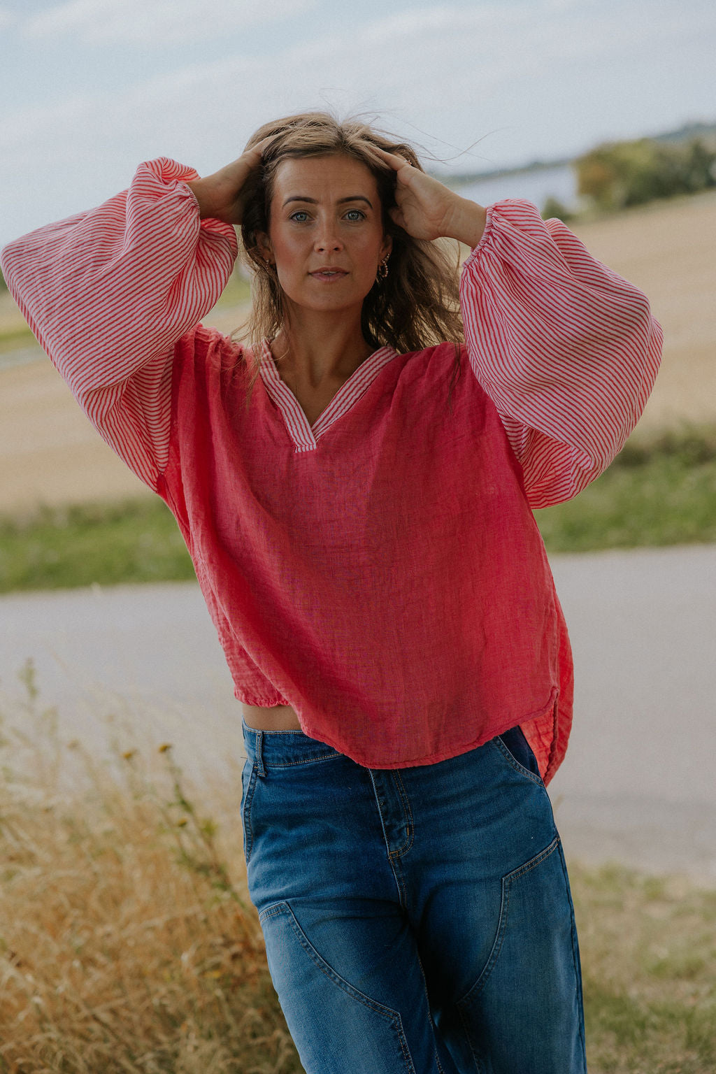 Luxe Shirt - Flame Red