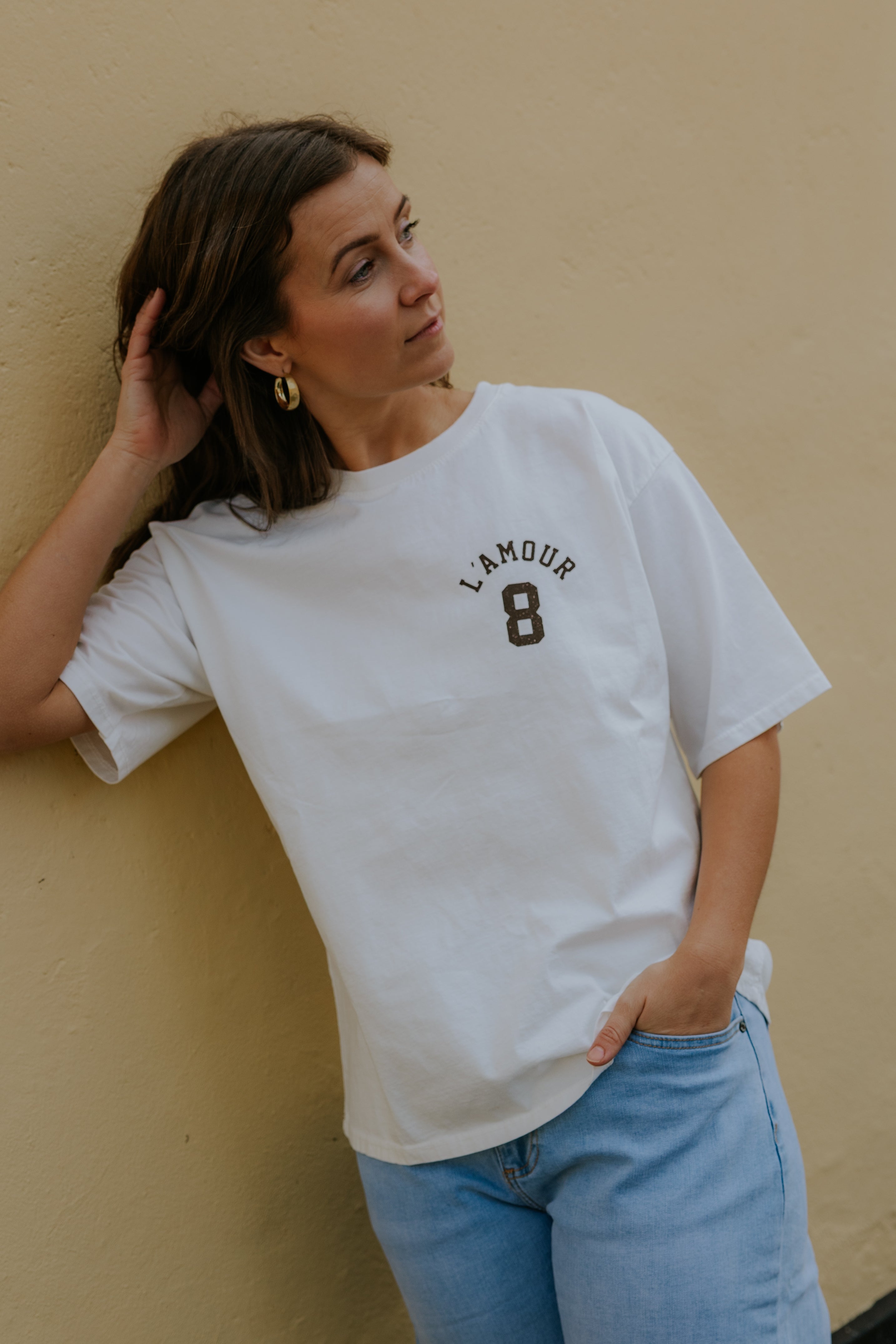 L'Amour T-shirt - Vit/Brun